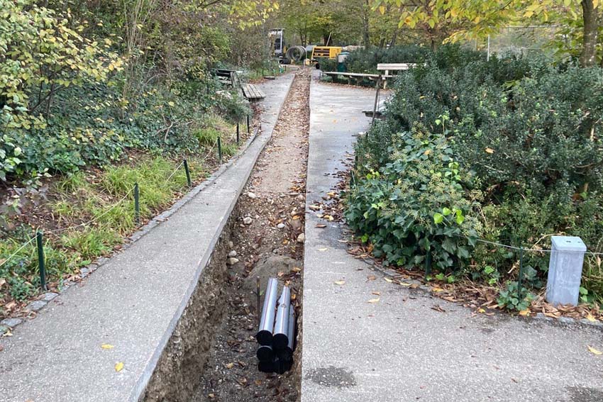 Verlegung von Leitungen im Zoo-Basel