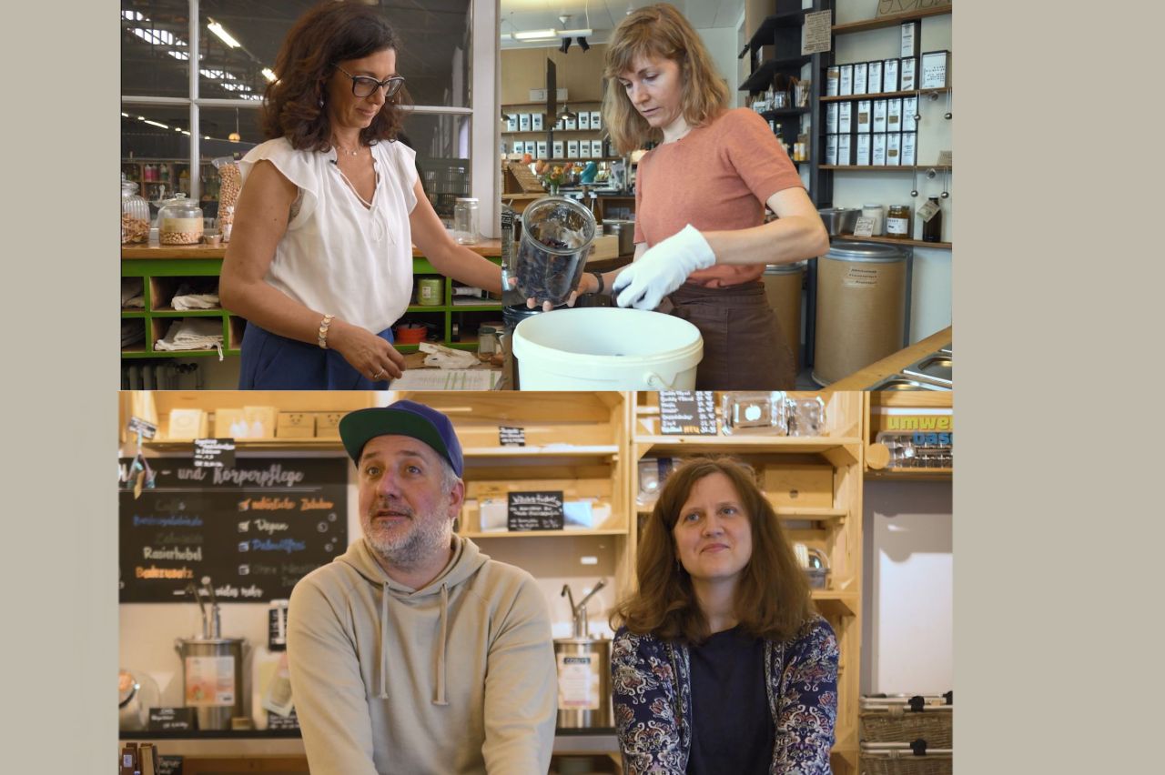 Nathalie, Anita, Simone und Ivo, Basler Unverpackt-Läden