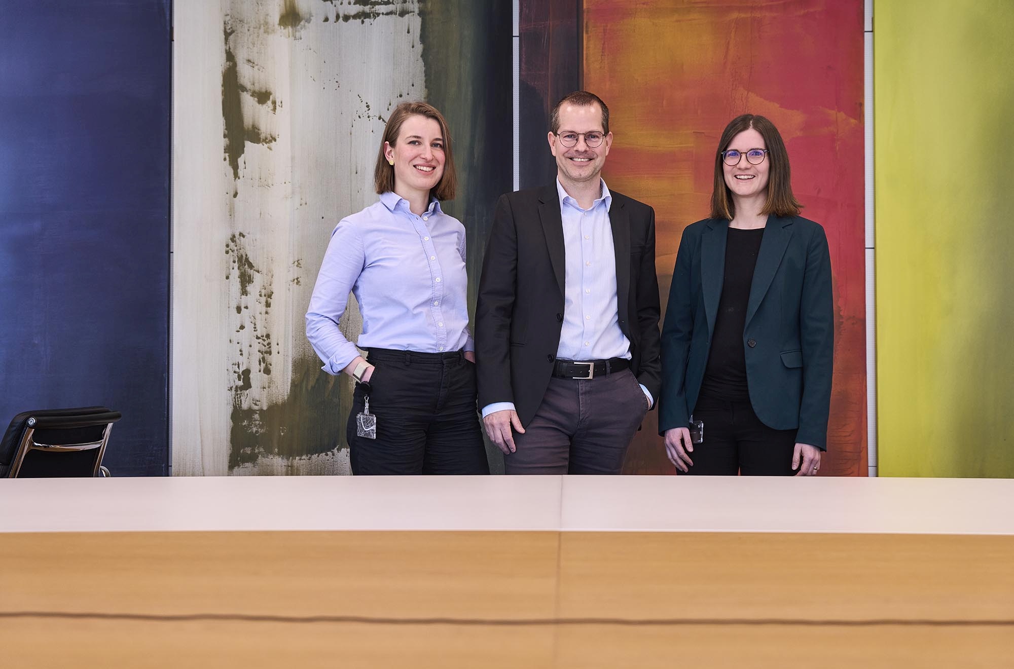 Gruppenfoto mit Corina Helfenstein, Ennio Perna und Michelle Unternährer